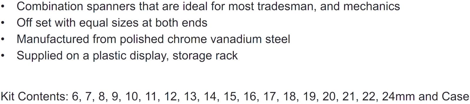 סט מפתחות רינג פתוח דורטול DURATOOL D03080 TEXT